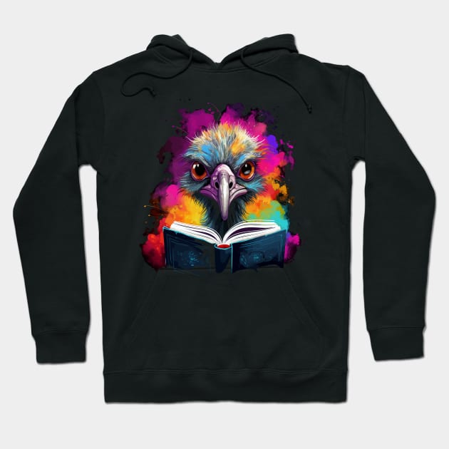 Ostrich Reads Book Hoodie by JH Mart